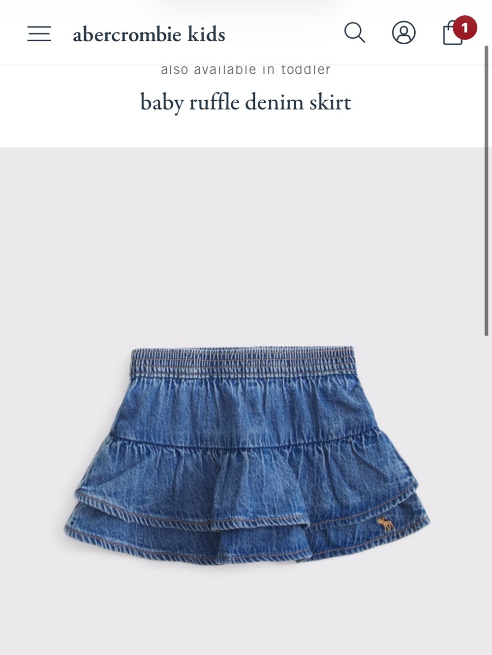 Abercrombie baby Denim Ruffle Skirt-Style Kids Bottoms - Light Blue